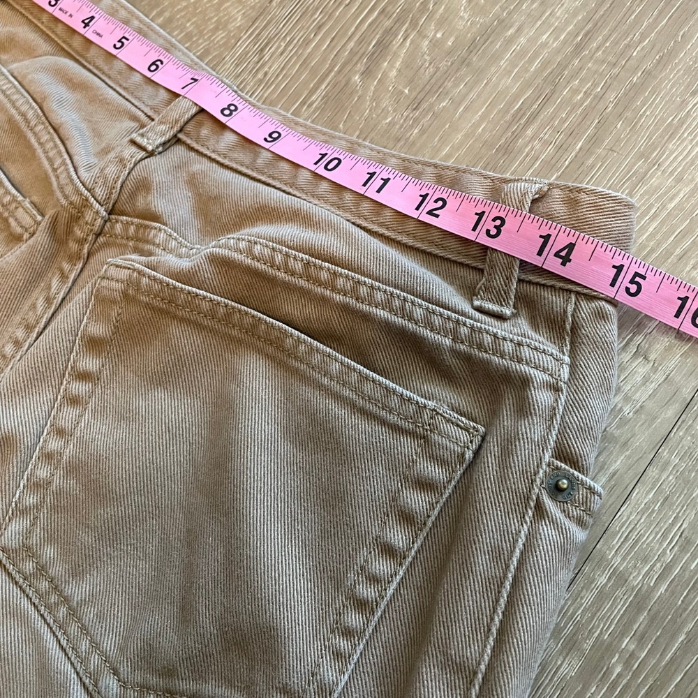Lands End Fit 3 Khaki Tan Straight Leg Pants Womens 10 High Rise Cotton Twill - Picture 3 of 10